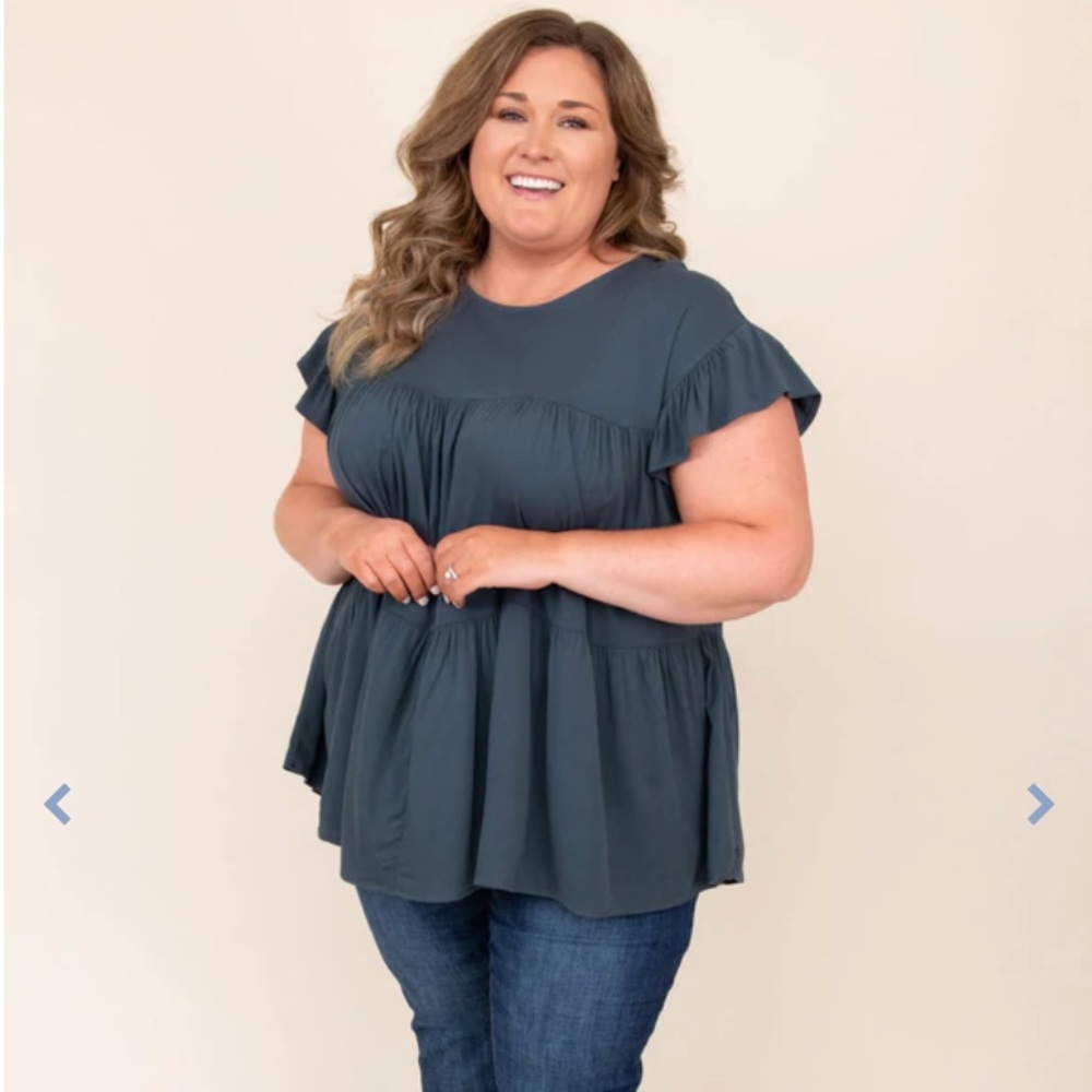 CHIC SOUL Linked In To Love Top, Smokey Navy